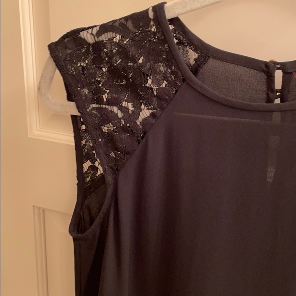 J. Crew black Floral Lace Shoulder Top - Picture 8 of 9